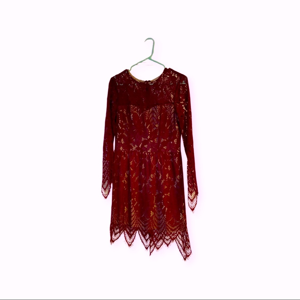 Adorable deep red dress by Love, Fire size large